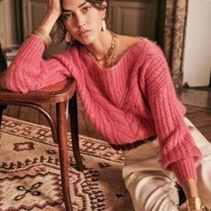 sezane marius jumper - pink xxl cozy sweater